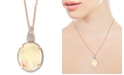 EFFY Collection EFFY&reg; Opal (3-1/6 ct. t.w.) & Diamond (1/6 ct. t.w.) 18" Pendant Necklace in 14k Rose Gold